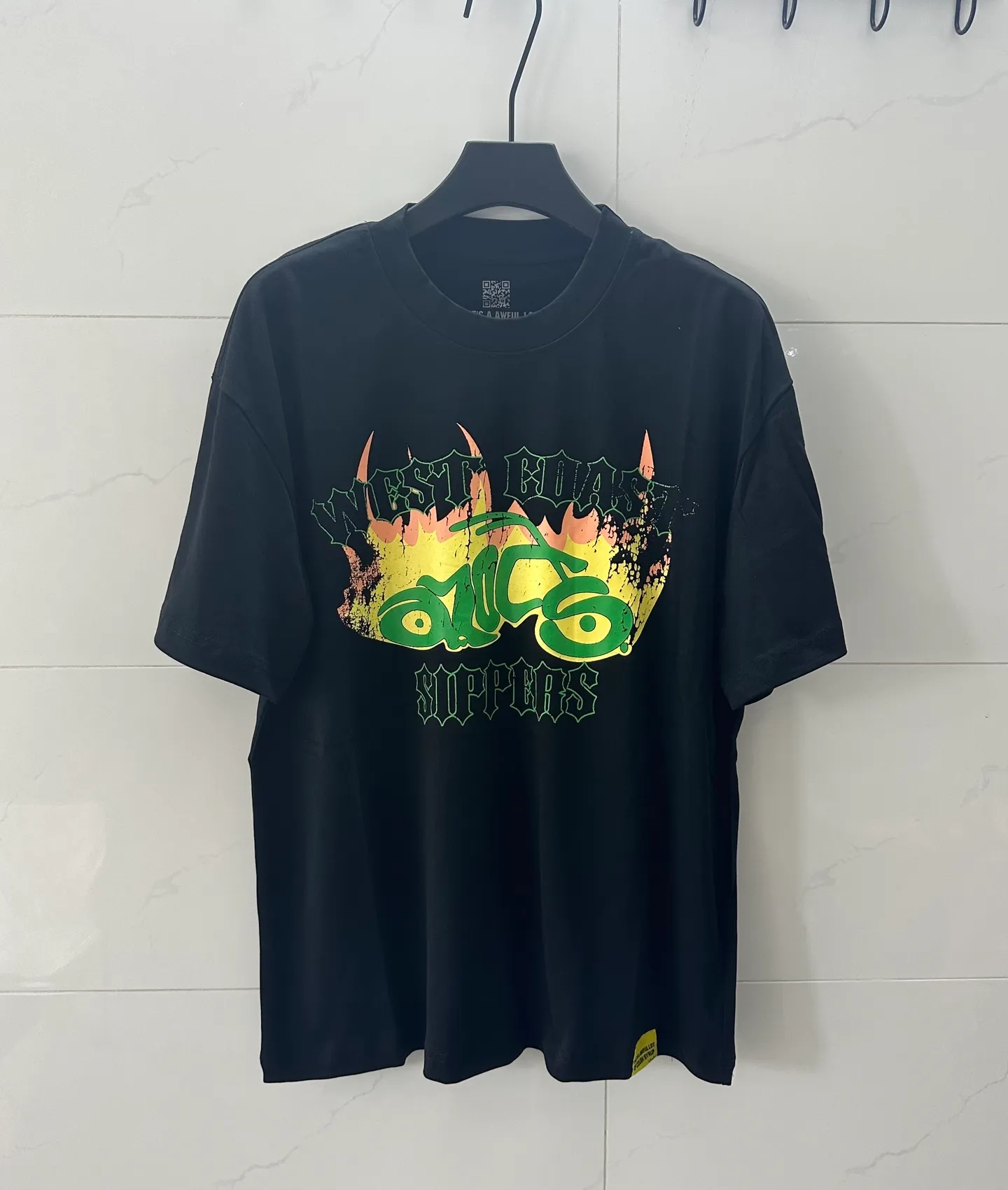 # - -purple I THAT'S A AWFUL LOT OF COUGH SYRUP In Stock Real shot American simple trendy brand loose casual T-shirt Fabric (fabric): 32 counts Weight combed double yarn pure cotton Sizes (size): S-M L X L Color (colour): Black-Green Black-Purple